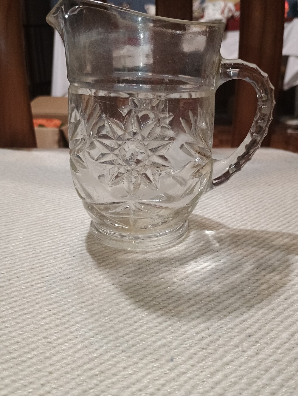 1960s Anchor Hocking Prescut Star Pattern Pint Pitcher